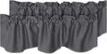 H.VERSAILTEX 2 Panels Blackout Curtain Valances for Kitchen Windows/Living Room/Bathroom Privacy Protection Rod Pocket Decoration Scalloped Window Valance Curtains, 52" W x 18" L, Charcoal Gray