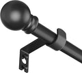 SMODBRODRE Curtain Rods for Window 32 to 120, Black 5/8 inch Splicing Single Window Curtain Rod Set with Brackets