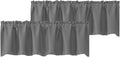 Chyhomenyc Light Grey Valances for Window, Room Darkening Short Curtains for Kitchen Bedroom Living Room, Rod Pocket Top Small Window Treatment Valance RV Bunk Panels, 60Wx18L, 2 Pieces