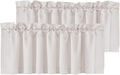 H.VERSAILTEX Blackout Valances for Windows,Kitchen Window Valance Curtains for Living Room/Bedroom/Bathroom Privacy Decorative Rod Pocket ，2 Panels，52" W x 18" L, Stone