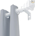 Curtain Rods for Windows 36-48 inch, 5/8 inch White Curtain Rod with Brackets Adjustable by Splicing for Bedroom Kitchen Study Living Room