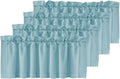H.VERSAILTEX Blackout Curtain Valances for Windows,Kitchen Valance Curtains for Living Room/Bedroom/Bathroom/Basement Privacy Short Window, 4 Panels 52" W x 18,Mineral Blue