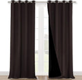 NICETOWN 100% Blackout Blinds, Set of 2, 46" x 96", Brown, Laundry Room Decor Window Treatment Curtains for Large Patio Sliding Door, Thermal Insulated Curtains for Bedroom