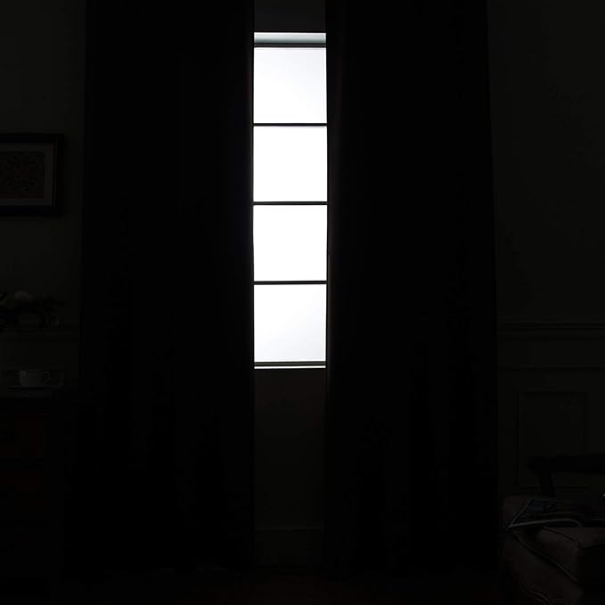 Yakamok 100% Blackout Sliding Door Curtains, Thermal Insulated Grommet Full Light Shading Sliding Door Drape Room Divider Curtain for Living Room/Space, Navy Blue, W100 x L84, 1 Panel
