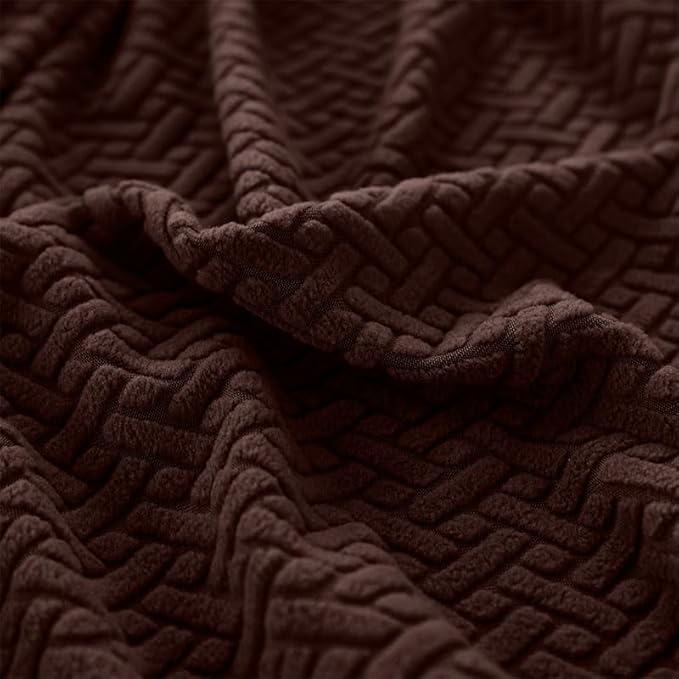 Sofa Covers Couch Covers for Sofa Pet Friendly Couch Cushion Covers Universal Sofa Covers Washable Stretch Slipcovers for Sectional Sofa (Texture Brown, Chaise Cover)
