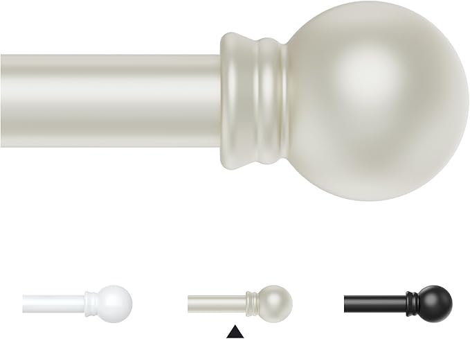 Thestoa Nickel Curtain Rods for Windows 30-62 Inch, 5/8" Stainless Steel Small Curtain Rod for Bedroom, Living Room,Kitchen,Farmhouse