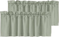 H.VERSAILTEX 2 Panels Blackout Valances for Small Windows Thermal Insulated Short Curtains Privacy Decorative Rod Pocket Shade for Kitchen/Living Room/Cafe/Bathroom/Laundry,52" W x 18" L,Sea Grass