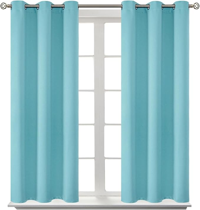 BGment Blackout Curtains - Grommet Thermal Insulated Room Darkening Bedroom and Living Room Curtains, Set of 2 Panels (38 x 84 Inch, Baby Blue)