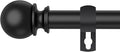 Black Curtain Rods for Windows 28 to 48 Inch, 5/8" Diameter Heavy Duty Metal Adjustable Small Curtain Rod With Bracket