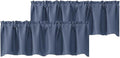 Chyhomenyc Blackout Valances for Windows, Short Window Valance Curtains for Living Room Bedroom Bathroom, Room Darkening Solid Privacy Small Kitchen Valances, 60Wx16L, 2 Pack, Denim Blue