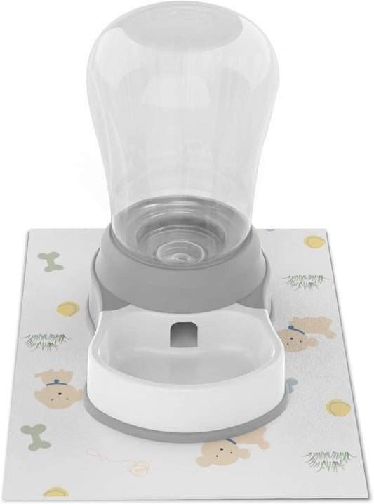 1.58 Gallon Automatic Dog Water Bowl Dispenser - Staltwo Premium Pet Water Dispenser with Non-Slip Mat, Large Capacity Water Feeder for Cats and Dogs, BPA-Free, 1.58 Gallon Grey