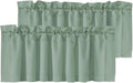 H.VERSAILTEX 2 Panels Blackout Valances for Small Windows Thermal Insulated Short Curtains Privacy Decorative Rod Pocket Shade for Kitchen/Living Room/Cafe/Bathroom/Laundry,52" W x 18" L,Green Bay