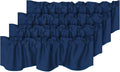 H.VERSAILTEX 4 Panels Blackout Curtain Valances for Kitchen Windows/Living Room/Bathroom Privacy Protection Rod Pocket Decoration Scalloped Window Valance Curtains, 52" W x 18" L, Navy
