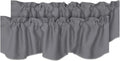 H.VERSAILTEX 2 Panels Blackout Curtain Valances for Kitchen Windows/Living Room/Bathroom Privacy Protection Rod Pocket Decoration Scalloped Window Valance Curtains, 52" W x 18" L, Bluish Gray