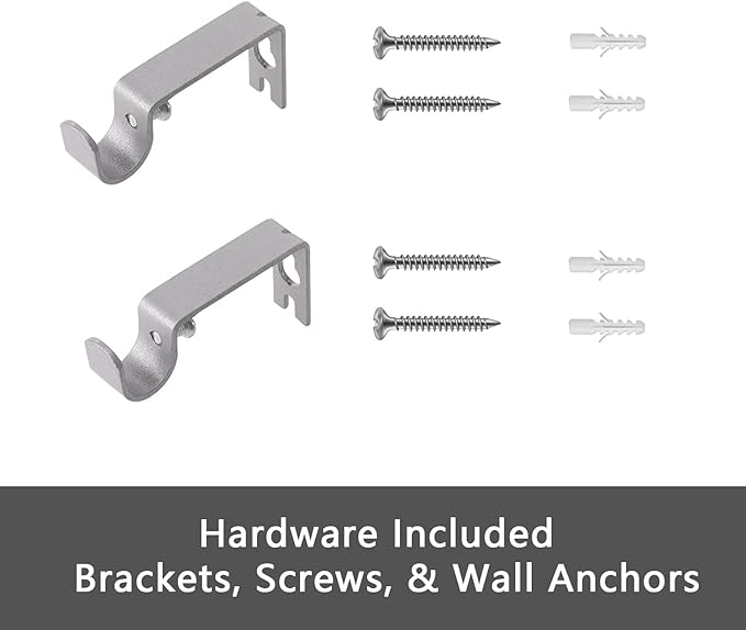 GXOACKJ Curtain Rods for windows 32-48 inch, 5/8 inch Decorative Silver Splicing Heavy Duty Metal Curtain Rod set with Brackets