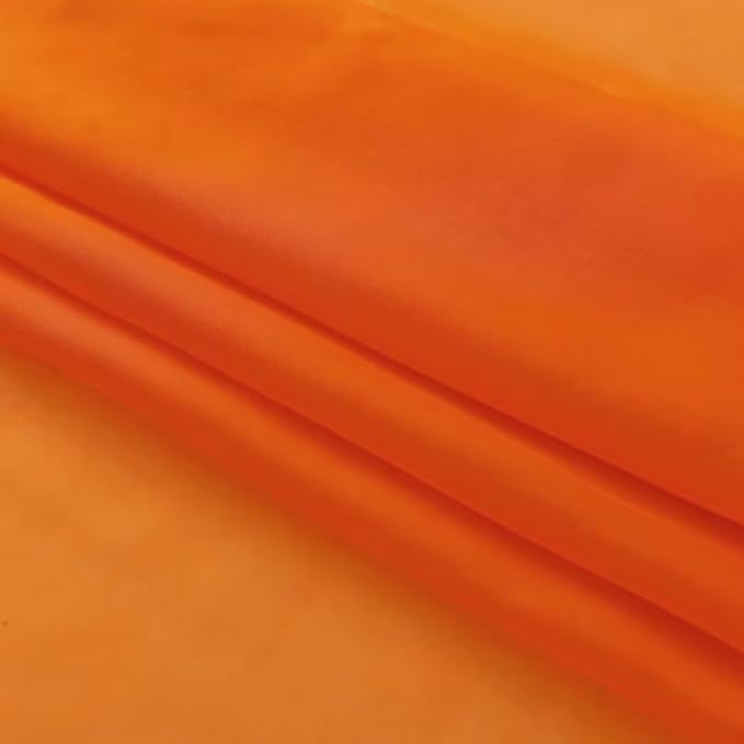 SpaceDresser Basic Rod Pocket Sheer Voile Window Curtain Panels Orange 2 Panels 52 Width 72 Inch Long for Kitchen Bedroom Children Living Room Yard(Orange,52 W x 72 L)