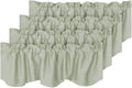H.VERSAILTEX 4 Panels Blackout Curtain Valances for Kitchen Windows/Living Room/Bathroom Privacy Protection Rod Pocket Decoration Scalloped Window Valance Curtains, 52" W x 18" L, Light Sage