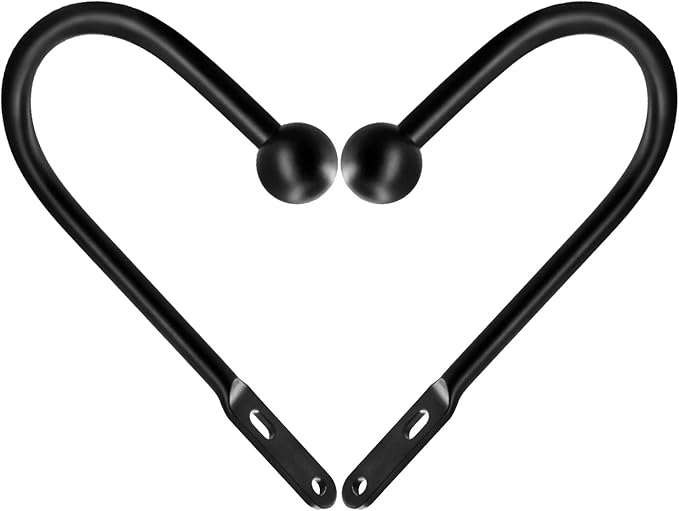 VRSS Wall Mount Curtain Tiebacks Drapery Holdbacks Curtain Holdback Hooks 6" L x 3" W Simple Style (6pcs Black)