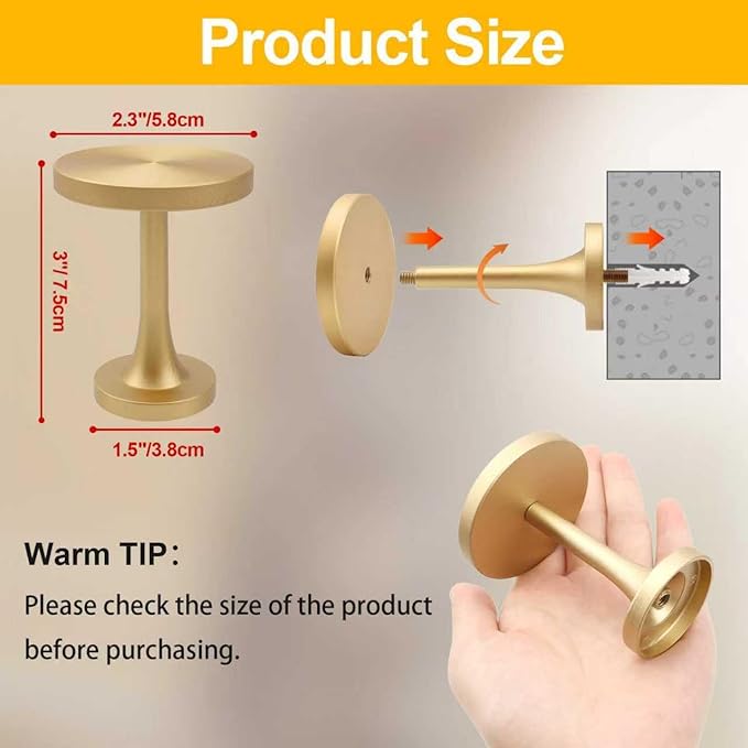 Curtain Tiebacks 2 Pack Curtain Holdbacks Zinc Alloy Curtain Tiebacks Wall Mounted with Screws, Decorative Curtain Holders for Drapes Stylish Gold Curtain Tieback Hooks for Home Office