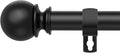 Black Curtain Rods for Windows 48 to 84 or 88 Inches Max,5/8 Inch Diameter Stainless Steel Adjustable Heavy Duty Curtain Rod with Brackets, Easy Installation for Indoor and Outdoor