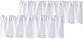 Chyhomenyc Pure White Valances for Windows, Short Window Valance Curtains for Living Room Bedroom Bathroom, Room Darkening Solid Privacy Small Kitchen Valances, 60Wx16L, 2 Pack