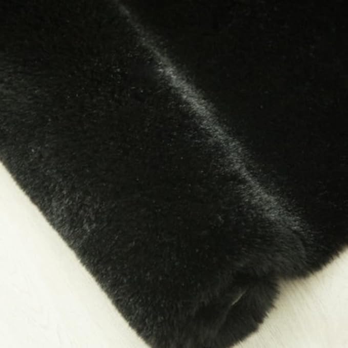 Ghouse Black Faux Rabbit Fur Area Rug 6x9 Machine Washable Area Rugs for Bedroom Fluffy Rugs for Living Room No-Shedding Carpet Sheepskin Rug