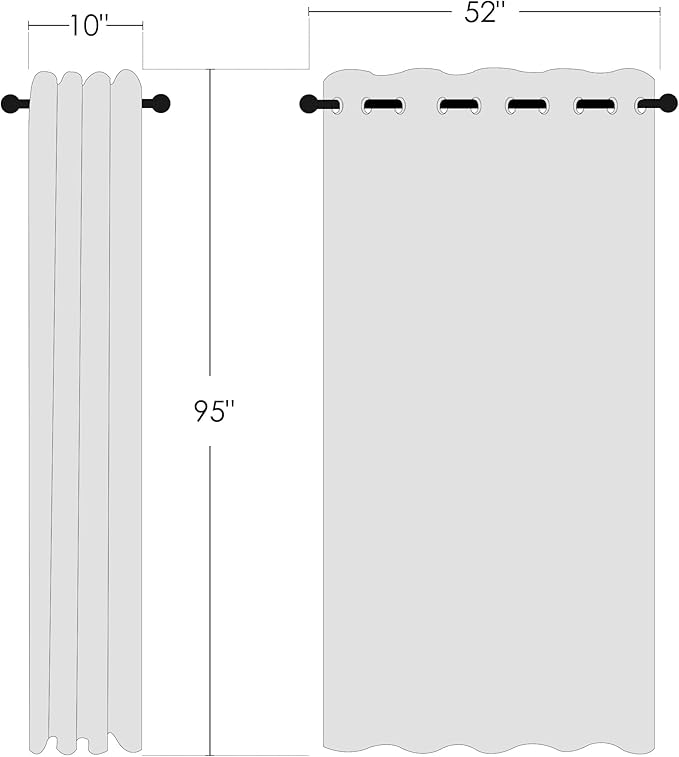 NICETOWN Semi Sheer Linen Curtains 95 inch Length 2 Panels, Grommet Open Linen Weave Vertical Curtain Drapes Privacy with Light Filtering for Bedroom/Living Room, Burlap, W52 x L95