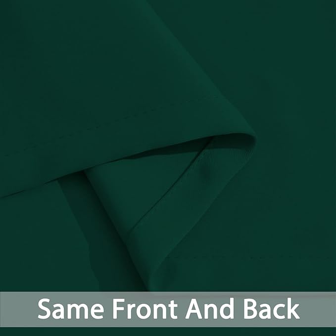 Yakamok Dark Green Blackout Curtains for Bedroom, Room Darkening Thermal Insulated Grommet Window Curtains, Light Blocking Blackout Drapes for Living Room, 38Wx72L inch,2 Panels