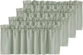 H.VERSAILTEX 4 Panels Blackout Valances for Small Windows Thermal Insulated Short Curtains Privacy Decorative Rod Pocket Shade for Kitchen/Living Room/Cafe/Bathroom/Laundry,52" W x 18" L,Sea Grass