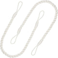 Curtain Tiebacks Ropes, 2pcs Decorative Handmade Tie Backs Boho Curtain Holdbacks Holders Cord for Window Sheer Drapes Indoor Outdoor, Off White