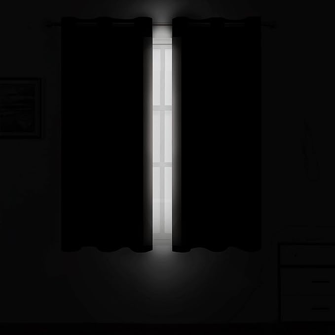 LEMOMO Light Beige Thermal Blackout Curtains/38 x 54 Inch/Set of 2 Panels Room Darkening Curtains for Bedroom
