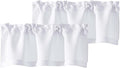 Chyhomenyc White Valances for Window, Light Filtering Short Curtains for Kitchen Bedroom Living Room, Rod Pocket Top Small Window Treatment Valance RV Bunk Panels, 40" Wx14 L, 2 Pieces