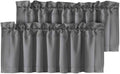 H.VERSAILTEX Blackout Valances for Windows,Kitchen Window Valance Curtains for Living Room/Bedroom/Bathroom Privacy Decorative Rod Pocket Kitchen Valances，2 Panels，52" W x 18" L, Bluish Gray