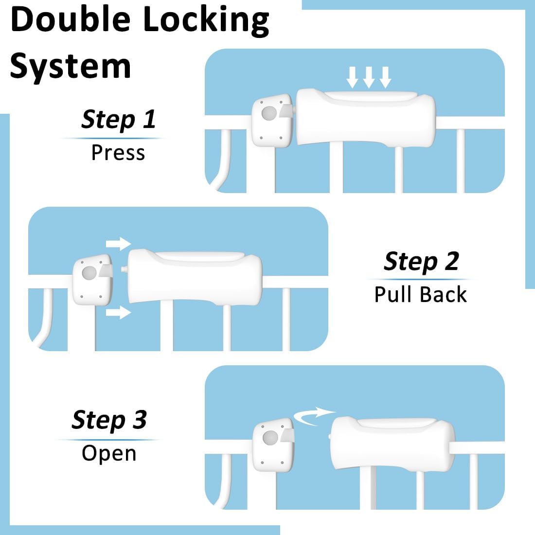 TSAYAWA Baby Gate Extra Wide Fits 71.5-85.8 inch Wide Opening - Dog Pet Gates for Doorways Stairs No Drilling Pressure Mounted - Large Child Safety Gate Indoor Outdoor White