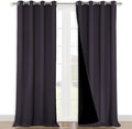 NICETOWN 100% Blackout Curtains for Windows, Pack of 2, 52" W x 108" L, Greyish Purple, Super Heavy-Duty Black Lined Total Darkness Drapes for Bedroom, Privacy Assured Window Treatment for Patio