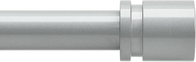 Byondeth Curtain Rods for Windows 16 to 200 Inches Adjustable Length 1 Inch Diameter Window Curtain Rod with Aluminium End Cap, Silver Gray