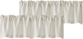 Chyhomenyc Natural Valances for Window, Light Filtering Short Curtains for Kitchen Bedroom Living Room, Rod Pocket Top Small Window Treatment Valance RV Bunk Panels, 60" Wx18 L, 2 Pieces
