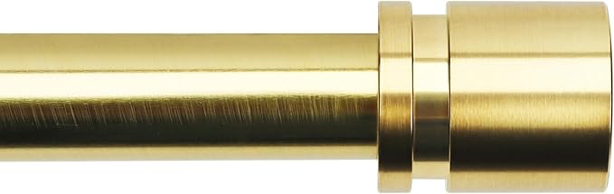 Byondeth Curtain Rods for Windows 16 to 240 Inches Adjustable Length 1 Inch Diameter Window Curtain Rod with Aluminium Finials, Gold