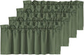 H.VERSAILTEX Blackout Curtain Valances for Windows,Kitchen Valance Curtains for Living Room/Bedroom/Bathroom/Basement Privacy Decorative Rod Pocket Window Treatment, 4 Panels 52" W x 18,Bronze Green