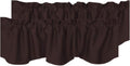 H.VERSAILTEX 2 Panels Blackout Curtain Valances for Kitchen Windows/Living Room/Bathroom Privacy Protection Rod Pocket Decoration Scalloped Window Valance Curtains, 52" W x 18" L, Chocolate Brown