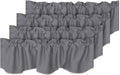 H.VERSAILTEX 4 Panels Blackout Curtain Valances for Kitchen Windows/Living Room/Bathroom Privacy Protection Rod Pocket Decoration Scalloped Window Valance Curtains, 52" W x 18" L, Bluish Gray