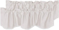 H.VERSAILTEX 2 Panels Blackout Curtain Valances for Kitchen Windows/Living Room/Bathroom Privacy Protection Rod Pocket Decoration Scalloped Window Valance Curtains, 52" W x 18" L, Stone