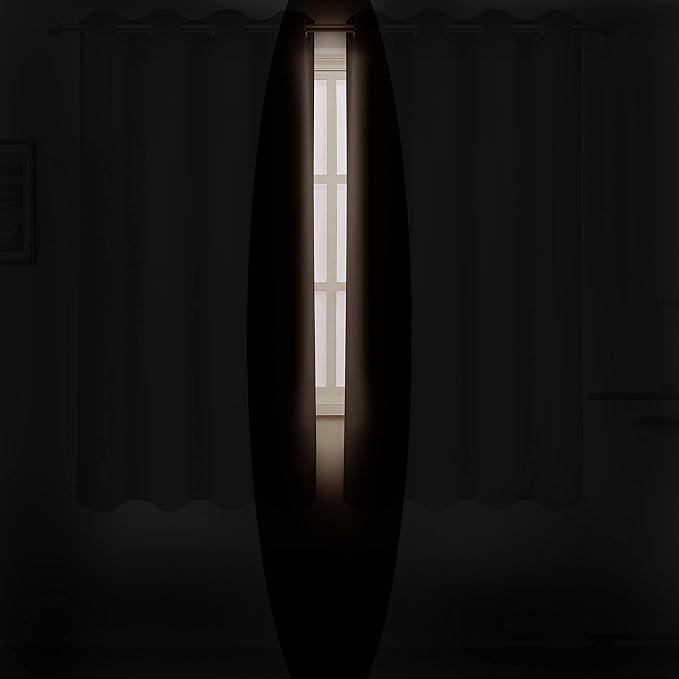 LEMOMO Chocolate Brown Blackout Curtains 66 x 63 Inch Length/Set of 2 Curtain Panels/Thermal Insulated Room Darkening Blackout Curtains for Bedroom