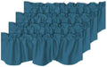 H.VERSAILTEX 4 Panels Blackout Curtain Valances for Kitchen Windows/Living Room/Bathroom Privacy Protection Rod Pocket Decoration Scalloped Window Valance Curtains, 52" W x 18" L, Dark Teal