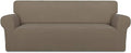 PureFit Super Stretch Sofa Slipcover – Spandex Non Slip Soft Couch Sofa Cover, Washable Furniture Protector with Non Skid Foam and Elastic Bottom for Kids, Pets （Oversized Sofa, Natural）