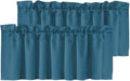 H.VERSAILTEX Blackout Valances for Windows,Kitchen Window Valance Curtains for Living Room/Bedroom/Bathroom Privacy Decorative Rod Pocket，2 Panels，52" W x 18" L, Dark Teal
