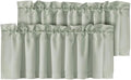 H.VERSAILTEX Blackout Valances for Windows,Sage Green Kitchen Window Valance Curtains for Living Room/Bedroom/Bathroom Privacy Decorative Rod Pocket ，2 Panels，52" W x 18" L, Light Sage