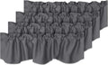 H.VERSAILTEX 4 Panels Blackout Curtain Valances for Kitchen Windows/Living Room/Bathroom Privacy Protection Rod Pocket Decoration Scalloped Window Valance Curtains, 52" W x 18" L, Charcoal Gray