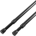 KXLife 2 Pcs Tension Curtain Rod 35 to 46 Inches, 5/8" Diameter Spring Curtain Rods, Black, Adjustable Expandable Pressure Window Tension Rod No Drill