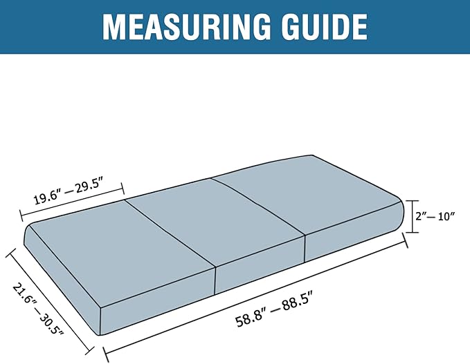 H.VERSAILTEX Super Stretch Couch Cushion Covers Sofa Cushion Slipcovers Jacquard Fabric Individual Seat Couch Slipcover Sets for Pets with Elastic Bottom(3 Packs Cushion Sofa Covers, Taupe)